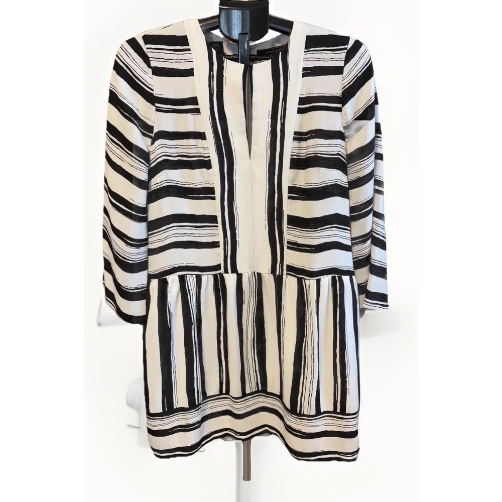 Size Small BCBGMAXAZRIA Annora Striped Womens Dress Summer Casual Relaxed Boho